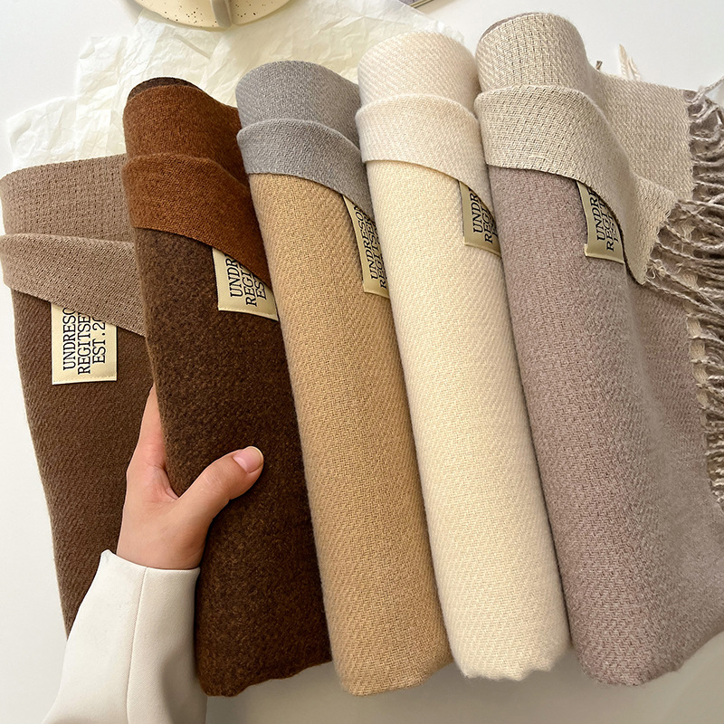 Cashmere Pashmina Wrap - Модный однотонный кашемировый теплый шарф, новый