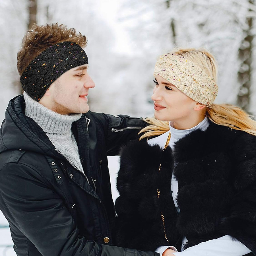 Fleece Ear Warmer Band - Женская зимняя вязаная повязка на голову