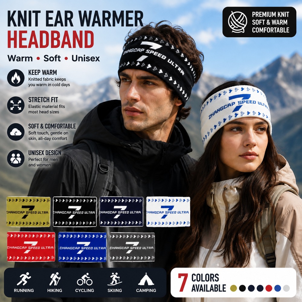 Fleece Ear Warmer Band - Зимняя вязаная повязка на голову с
