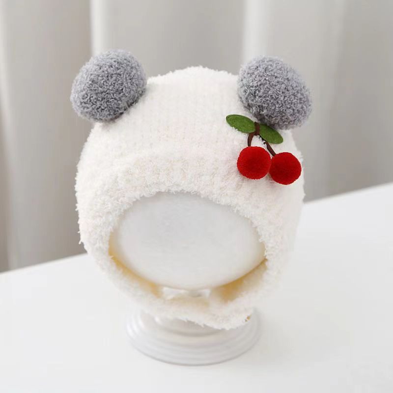 Knit Beanie Hat Warm - Зимняя теплая детская шапка-бини с милым