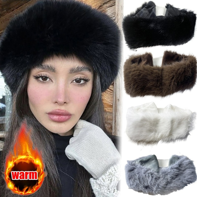 Широкая меховая повязка на гол – обзор и цена Fleece Ear Warmer Band