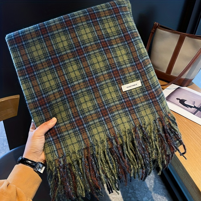 Винтажный зеленый клетчатый ша – обзор и цена Cashmere Pashmina Wrap