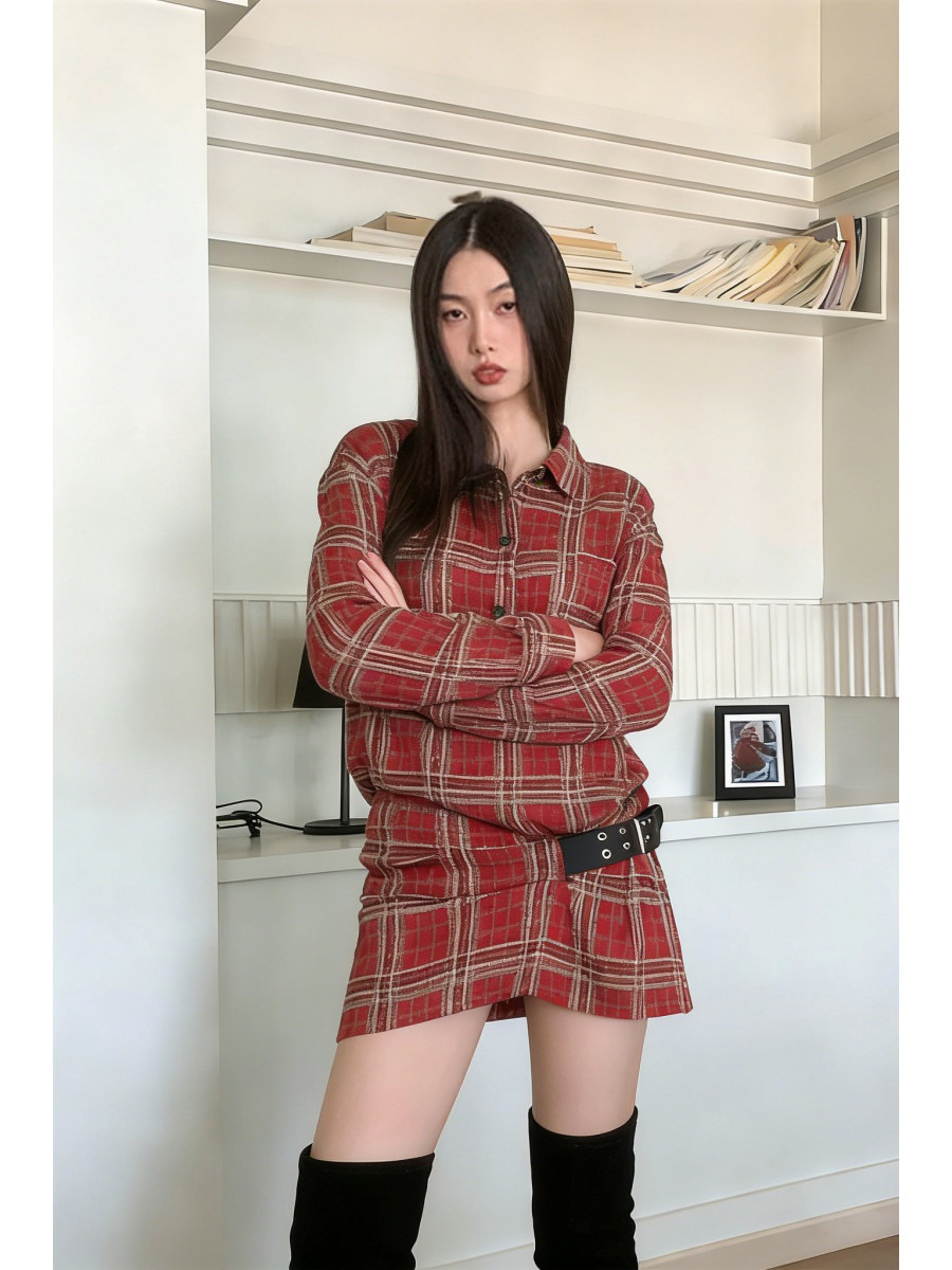 Платье-рубашка в стиле панк с  – обзор и цена Flannel Shirt Lined